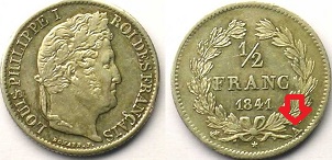 1/2 franc 1841 Louis philippe