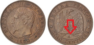 5 centimes 1854 A napoléon III