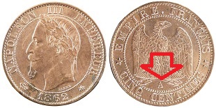 5 centimes 1862 A napoléon III tête laurée