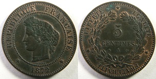 5 centimes 1872