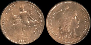 5 centimes 1916 dupuis