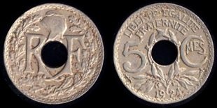 5 centimes 1924 Lindauer