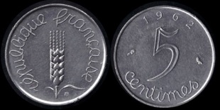 5 centimes 1962 épi