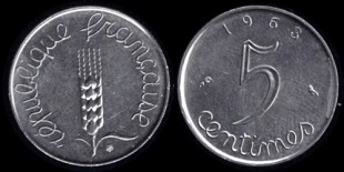 5 centimes 1963 épi