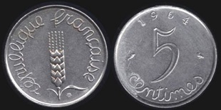 5 centimes 1964 épi