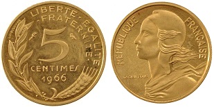 5 centimes 1966 marianne