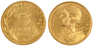 5 centimes Marianne 1966-2001