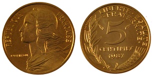 5 centimes 1987 marianne