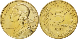 5 centimes 1988 marianne