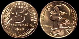 5 centimes 1998 marianne