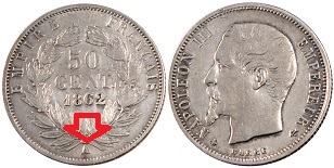 50 centimes 1962 A napoléon III tête nue