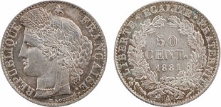 50 centimes 1881 cérès
