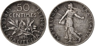 50 centimes 1898 semeuse argent 