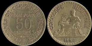 50 centimes 1923 chambres de commerce