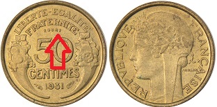 50 centimes 1931 essai morlon bronze alu