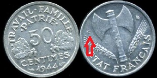 50 centimes 1944 c bazor etat français