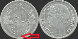 50 centimes 1946 b morlon alu