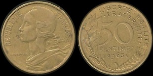 50 centimes 1963 marianne