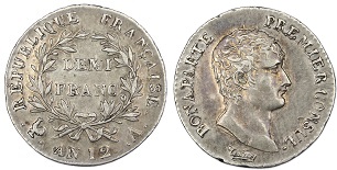 demi-franc an 12 Bonaparte premier consul