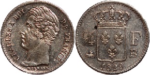 quart de franc 1829 charles X