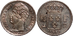 quart de franc 1829 charles X