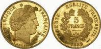 5 francs or 1878 et 1889 Cérès