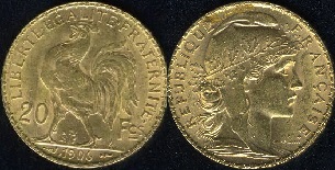 20 francs or 1906 coq marianne