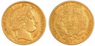 10 francs or 1850 Cérès