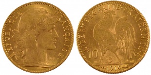 10 francs or 1914 marinna coq