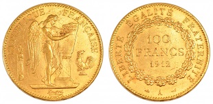 100 francs 1912 génie debout