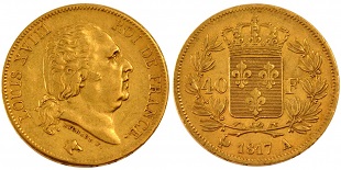40 francs or 1817 louis XVIII