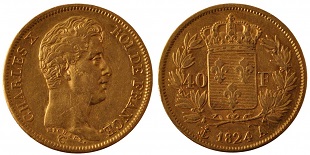 40 francs or 1824 charles X