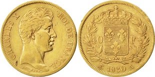 40 francs or 1830 charles X