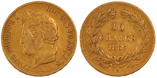 40 francs or 1837 louis philippe