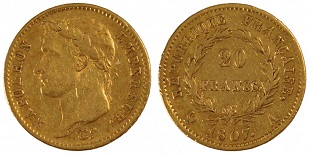 20 francs or napoléon revers république