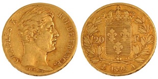 20 francs or 1825 Charles X