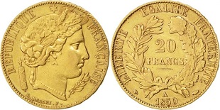 20 francs or 1849-1851 Cérès 2ème république