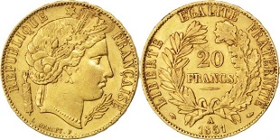 20 francs or 1851 cérès