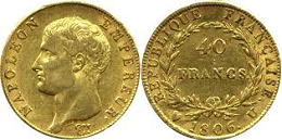 40 francs or 1806 napoleon empereur tete nue