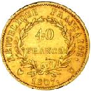 40 francs or napoleon empereur tete nue