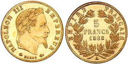 5 francs or 1868 napoleon III