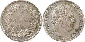 1 franc louis philippe 1841 tête laurée