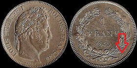 1 franc 1845 B louis Philippe