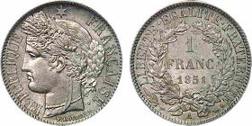1 franc Cérès Deuxième République 1849-1851