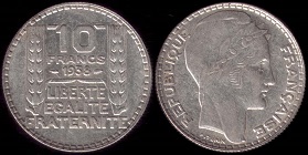 10 francs 1938 argent turin
