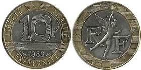 10 francs Génie de la Bastille 1988-2001