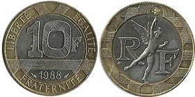 10 francs 1988 génie de la bastille