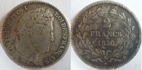 2 francs 1836 louis philippe