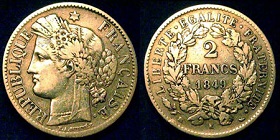 2 francs 1849 argent cérès