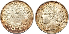 2 francs argent 1851 ceres